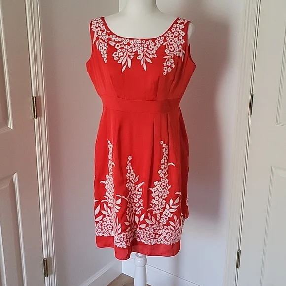 Antonio Melani Orange Embroidery Floral  Dress Size 12 - Picture 10 of 15